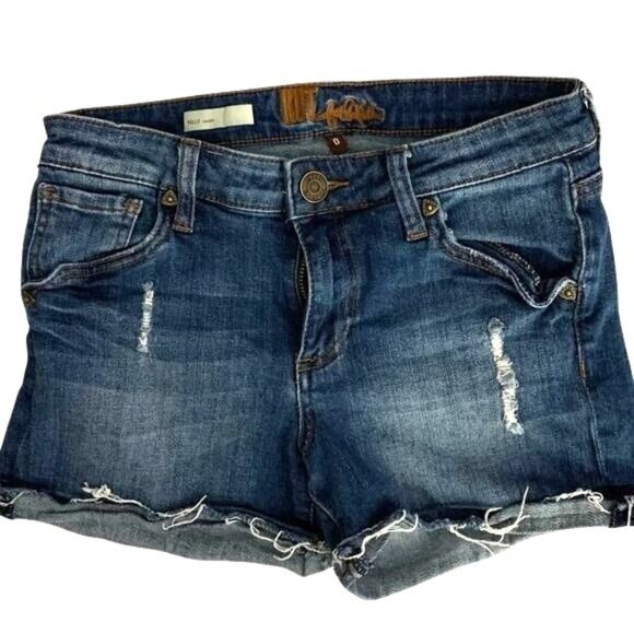 Kut From The Kloth Kelly Short Denim Cutoff Distressed Jean Shorts Size 0 - Picture 1 of 9